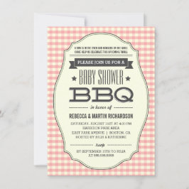 Invitaciones a la ducha para Chica de barbacoa ros