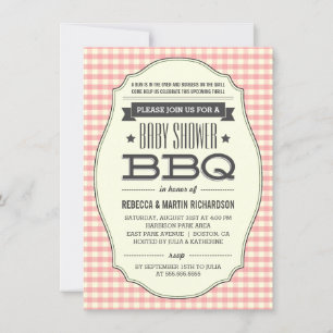 Invitaciones a la ducha para Chica de barbacoa ros