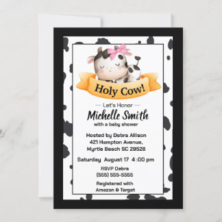 Invitaciones a la ducha para Chica de vaca sagrada