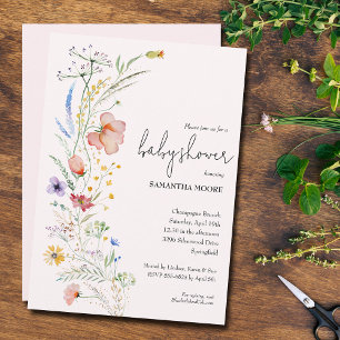 Invitaciones a la ducha para el Chica de flores si