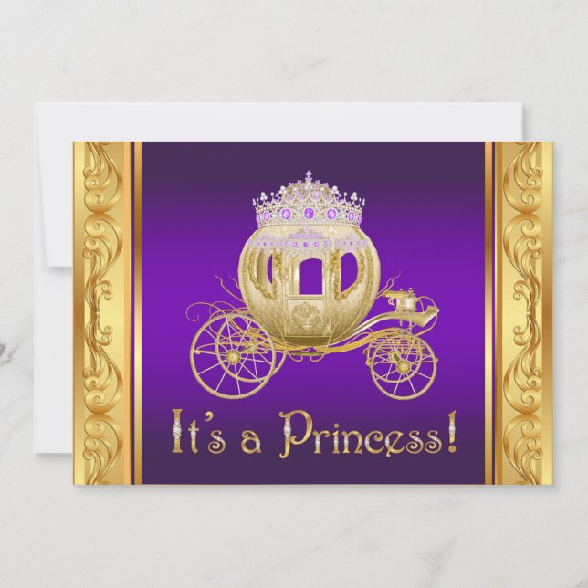 Invitaciones a la ducha para el Chica Princesa de  (Anverso)