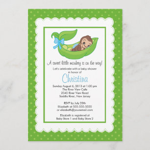 Invitaciones a la ducha para el pequeño mono pasto