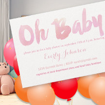 Invitaciones a la ducha para niñas de color acuáti