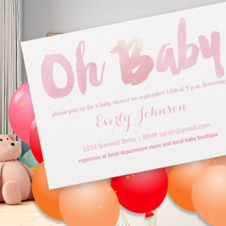 Invitaciones a la ducha para niñas de color acuáti