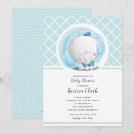 Invitaciones a la ducha para niños con Elefante Az