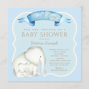 Invitaciones a la ducha para niños elefantes
