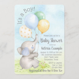 Invitaciones a la ducha para niños elefantes bebés
