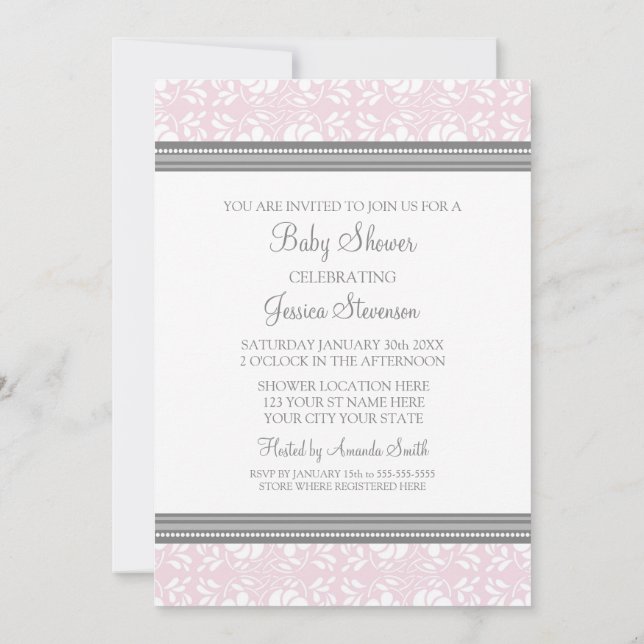 Invitaciones a la ducha para Personalizado de Dama (Reverso)