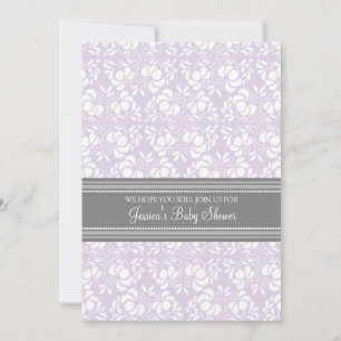 Invitaciones a la ducha Personalizado Lilac Grey D