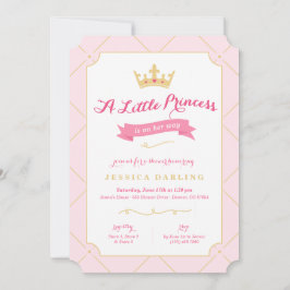 Invitaciones a la ducha Princesa | Chica rosa