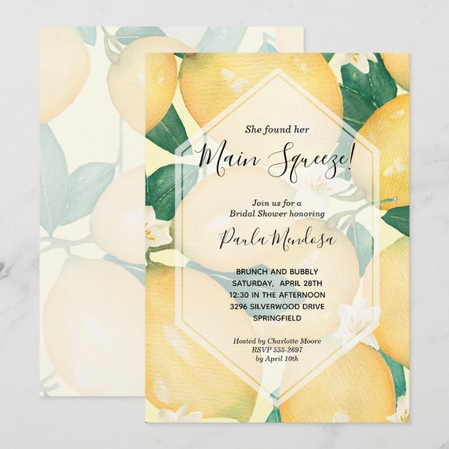 Invitaciones a la ducha principal de bridas de apr (Anverso / Reverso)
