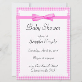 Invitaciones a la ducha Purple Gingham Baby