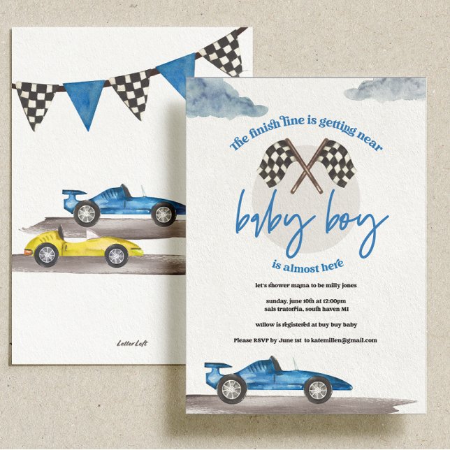 Invitaciones a la ducha Race Car Baby (Subido por el creador)