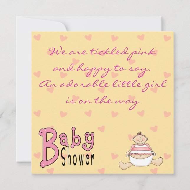 Invitaciones a la ducha rosada (Anverso)