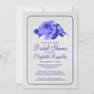 Invitaciones a la ducha Royal Blue Rustic Floral B