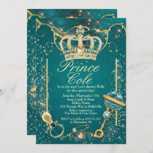 Invitaciones a la ducha Royal Prince Baby Boy
