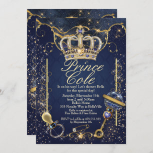 Invitaciones a la ducha Royal Prince Baby Boy