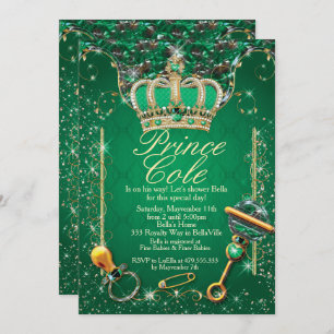 Invitaciones a la ducha Royal Prince Baby Boy