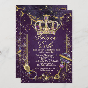 Invitaciones a la ducha Royal Prince Baby Boy