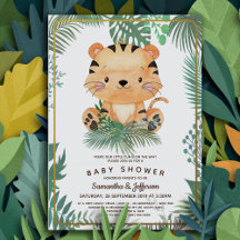 Invitaciones a la ducha Tiger Baby