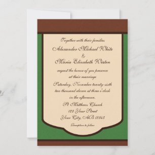 Invitaciones a la dulce Mocha y a la Boda Verde