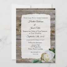 Invitaciones a la elegante boda de la Rosa Blanca