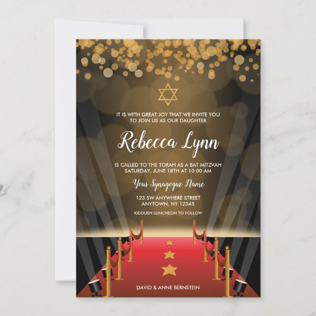 Invitaciones a la Estrella de la Alfombra Roja de  (Anverso)