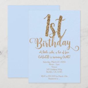 Invitaciones a la Fiesta Azul y Oro del primer cum