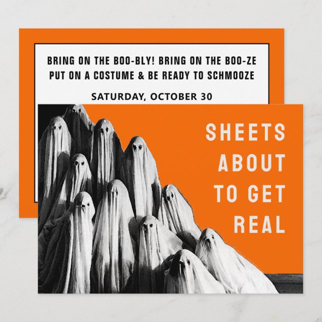 Invitaciones a la fiesta de adultos de Halloween (Anverso / Reverso)