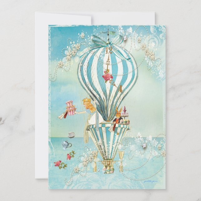 Invitaciones a la fiesta de Alice In Wonderland (Anverso)