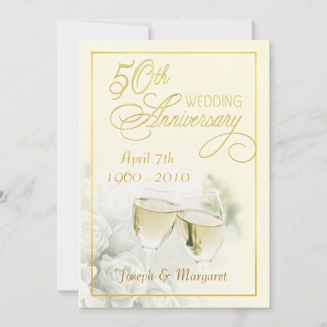 Invitaciones a la fiesta de aniversario de bodas d (Anverso)