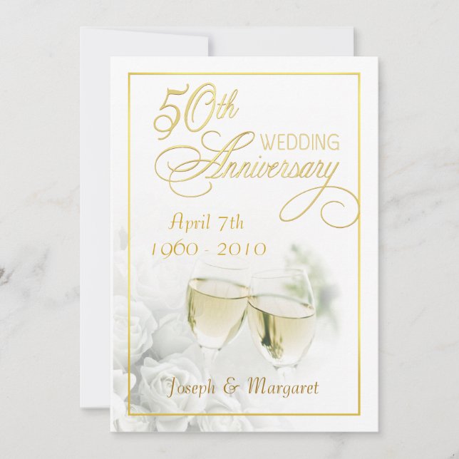 Invitaciones a la fiesta de aniversario de bodas d (Anverso)
