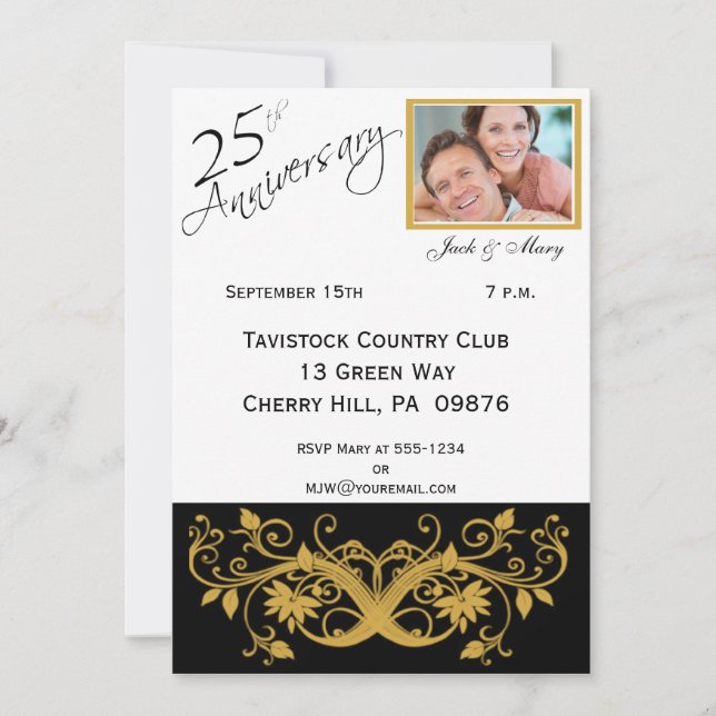 Invitaciones a la fiesta de aniversario de bodas n (Anverso)