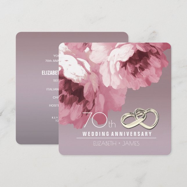 Invitaciones a la fiesta de aniversario de bodas n (Anverso / Reverso)