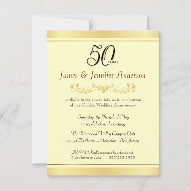 Invitaciones a la fiesta de aniversario de bodas n (Anverso)