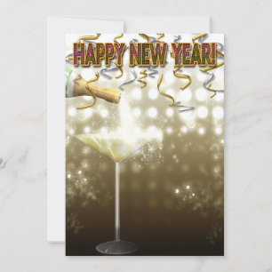 Invitaciones a la fiesta de Año Nuevo de Champagne