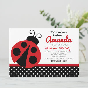 Invitaciones a la fiesta de Baby Shower de Ladybug