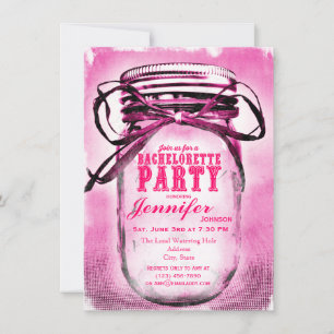 Invitaciones a la fiesta de Bachelorette de Pink M