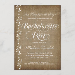 Invitaciones a la fiesta de Bachelorette de Rustic
