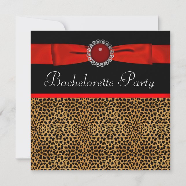 Invitaciones a la Fiesta de Bachelorette del Leopa (Anverso)