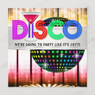 Invitaciones a la fiesta de baile de cóctel Disco