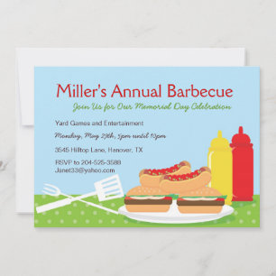 Invitaciones a la fiesta de barbacoa del Día del R