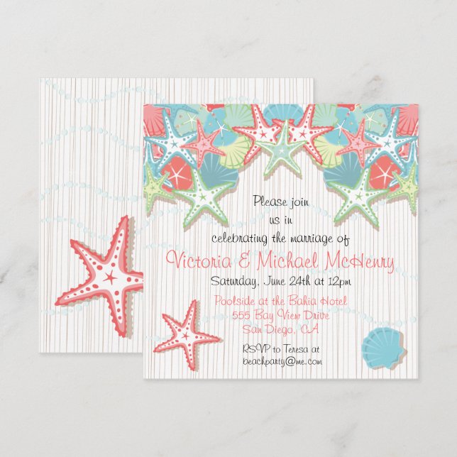 Invitaciones a la fiesta de bienvenida de posboda (Anverso / Reverso)