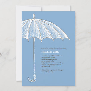 Invitaciones a la fiesta de Blue Umbrella Shower