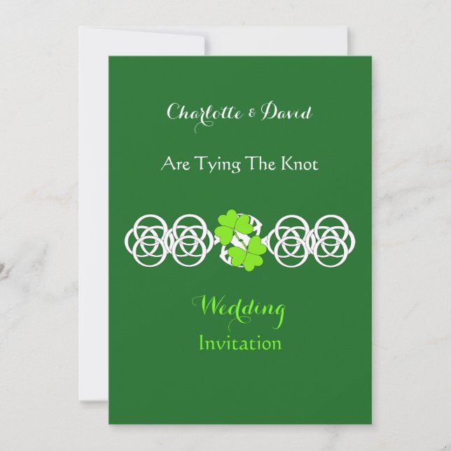 Invitaciones a la fiesta de boda temática irlandes (Anverso)