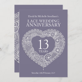 Invitaciones a la fiesta de bodas de encaje corazó