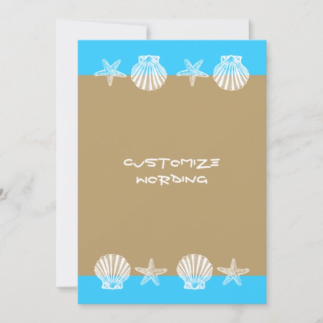 Invitaciones a la fiesta de bodas en la playa - pl (Anverso)