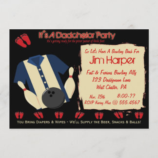 Invitaciones a la fiesta de boliche de Dadchelor