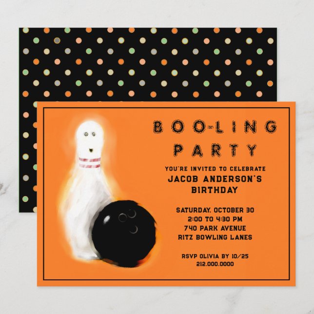 Invitaciones a la fiesta de bolos de cumpleaños de (Anverso / Reverso)