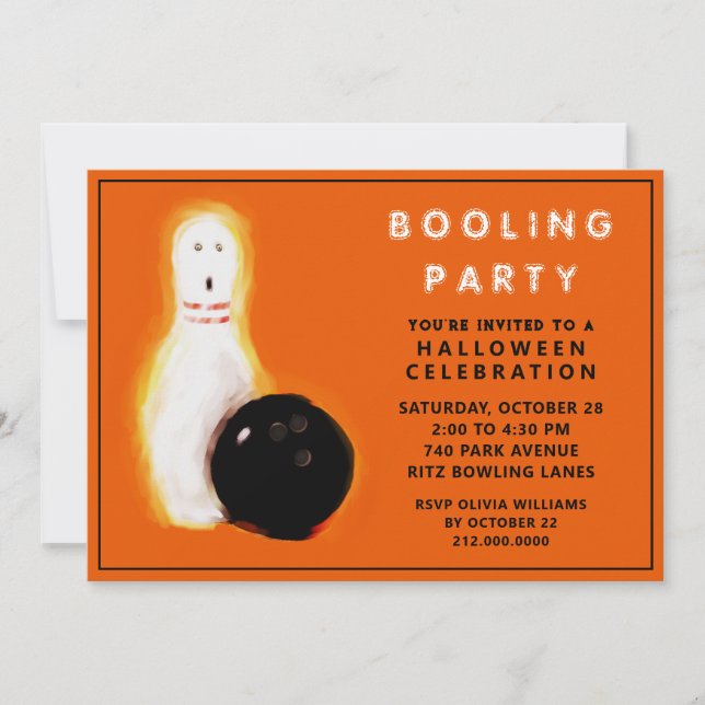 Invitaciones a la Fiesta de Bolos de Halloween (Anverso)